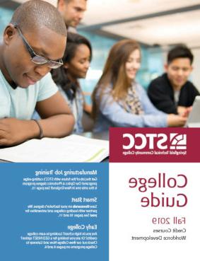 Fall 2019 College Course Guide Cover with students studying